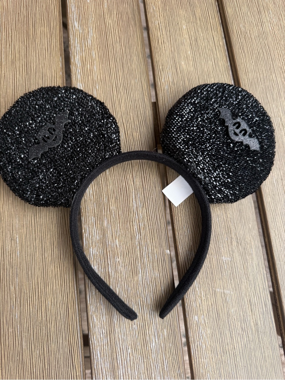 Disney Mickey Mouse Black Glitter Halloween Bat Ears Headband